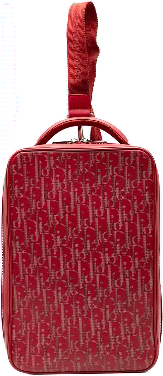 Dior Oblique Perforated Calfskin Galaxy World Tour Shoe Case Rood