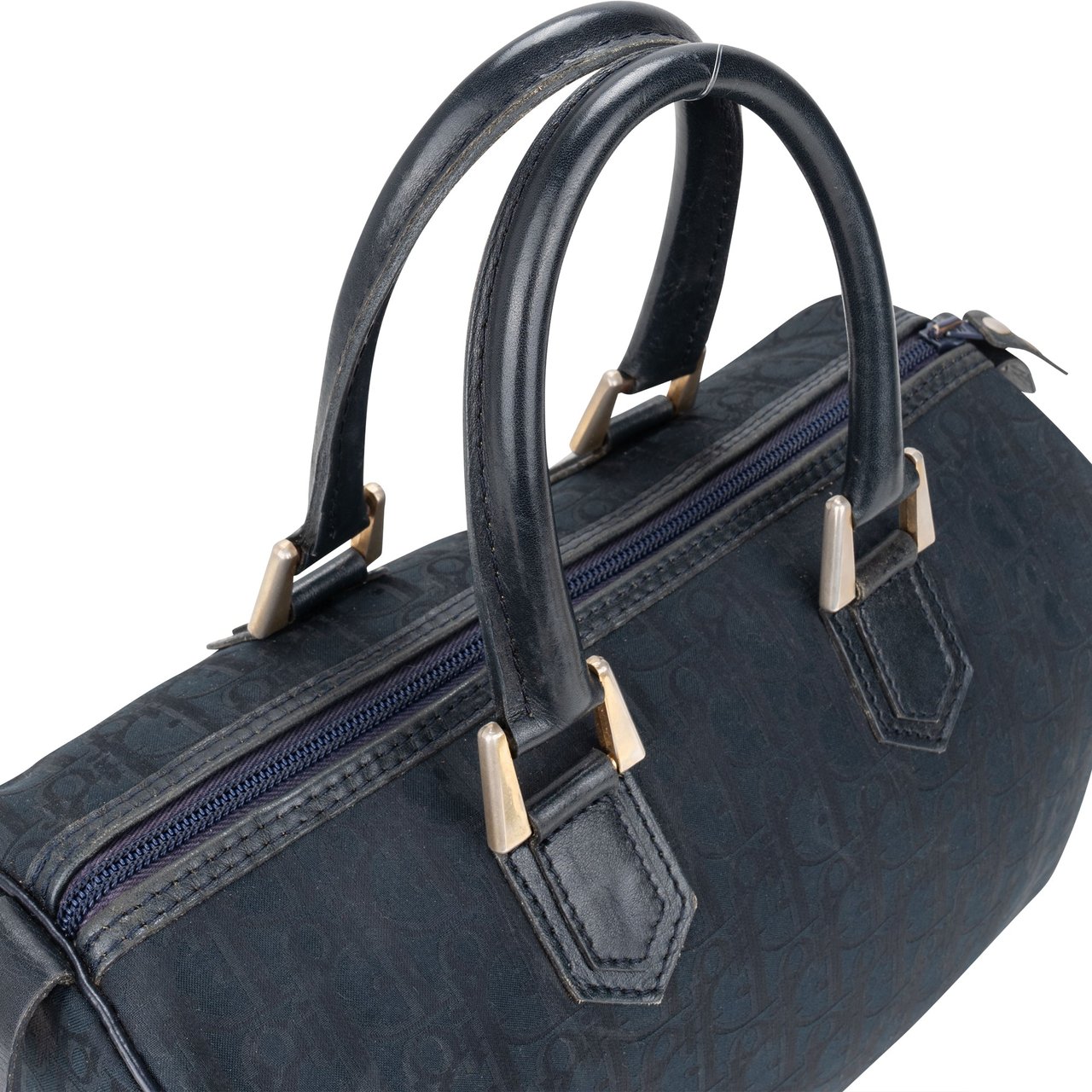 Dior Christian Dior Trotter Satin Monogram Boston Handbag Divers