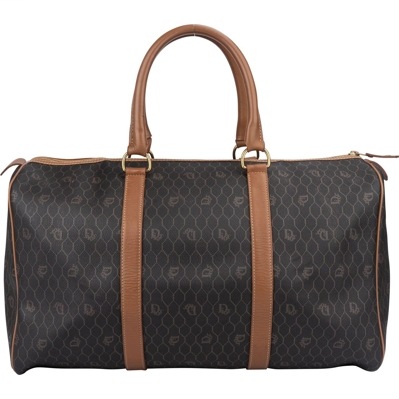 Dior Christian Dior Honeycomb Monogram Duffle Bag 45 Bruin