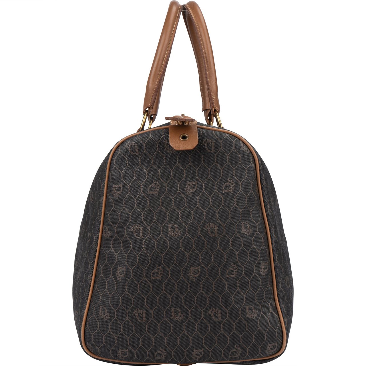 Dior Christian Dior Honeycomb Monogram Duffle Bag 45 Bruin