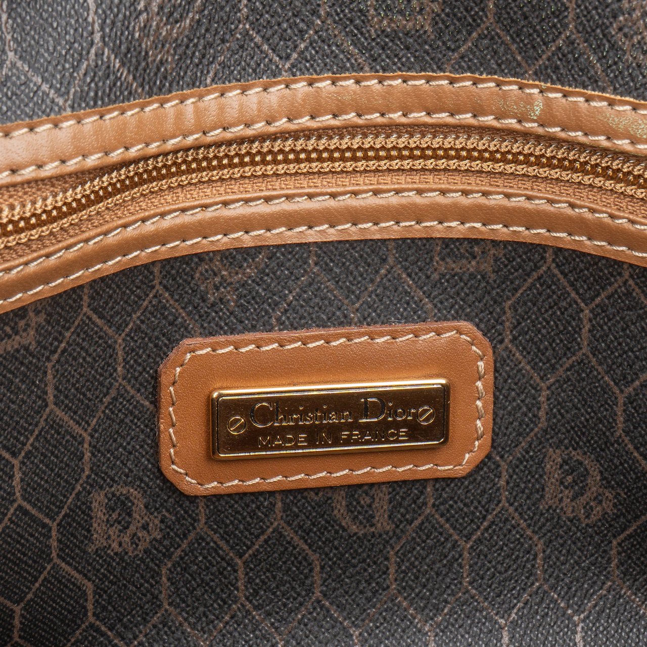 Dior Christian Dior Honeycomb Monogram Duffle Bag 45 Bruin