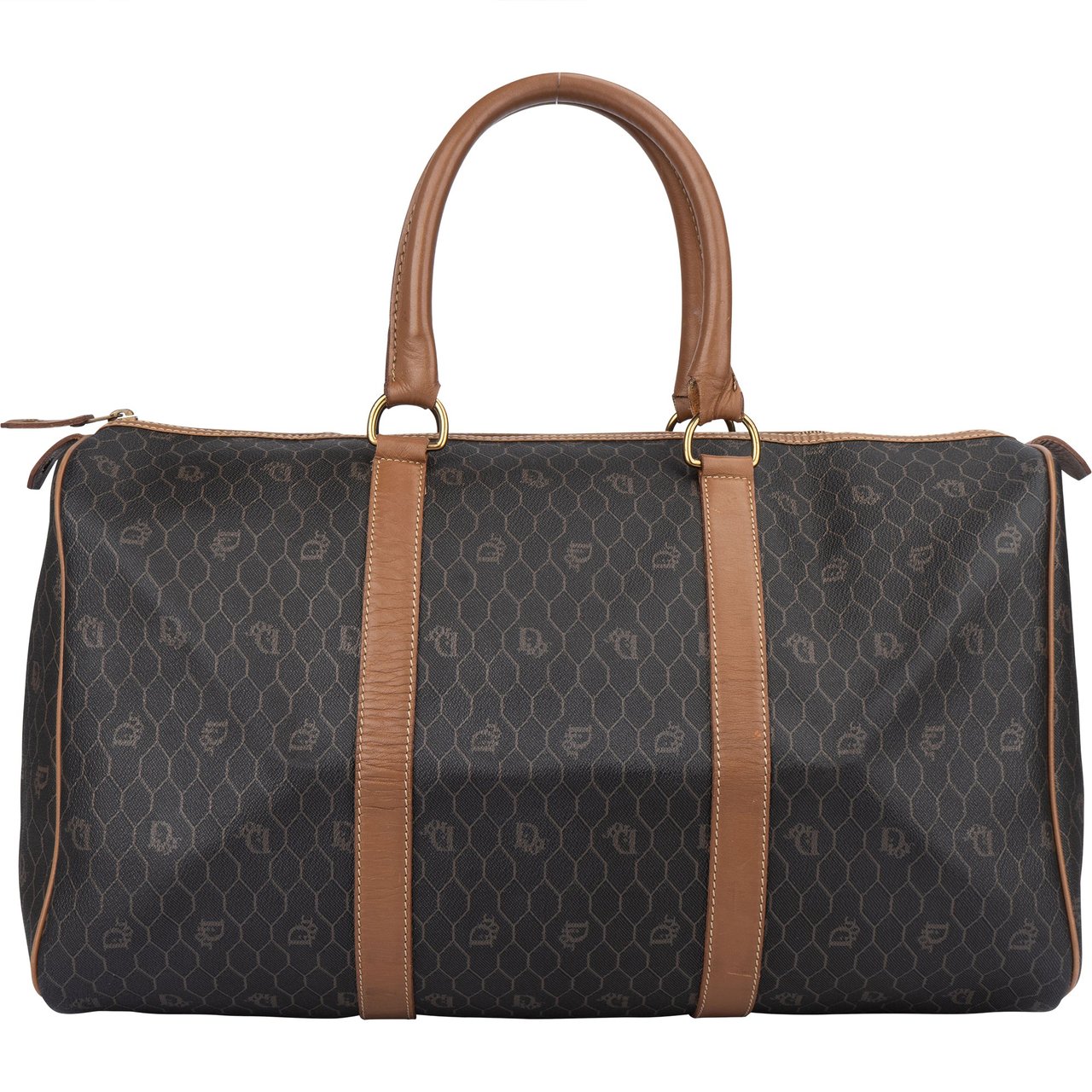 Dior Christian Dior Honeycomb Monogram Duffle Bag 45 Bruin