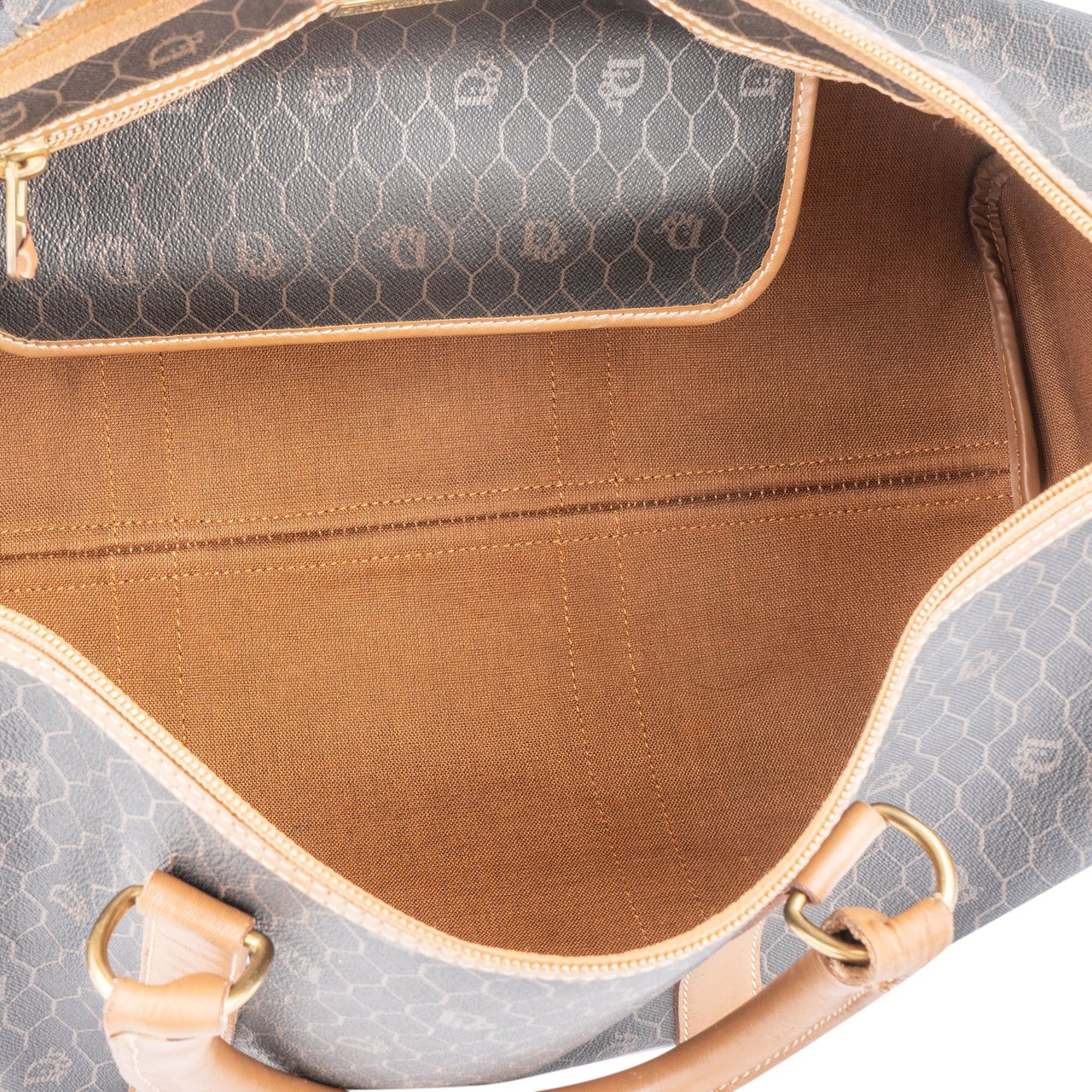 Dior Christian Dior Honeycomb Monogram Duffle Bag 45 Bruin