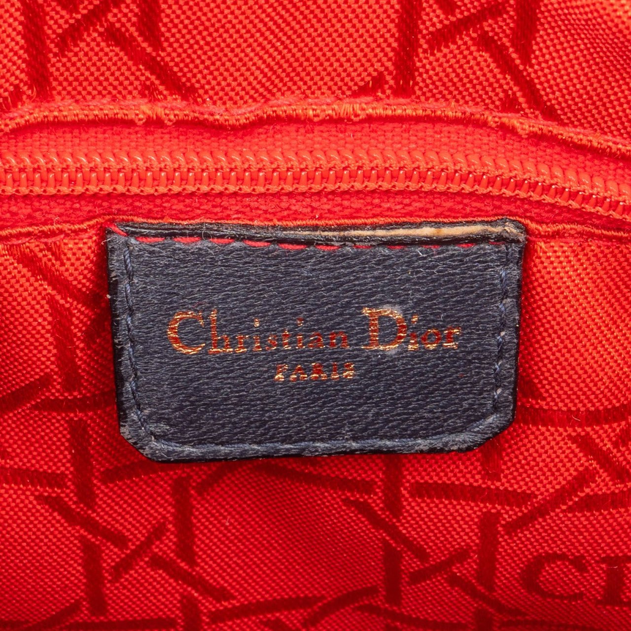 Dior Christian Dior Quilted Leather Lady Dior Handbag Blauw