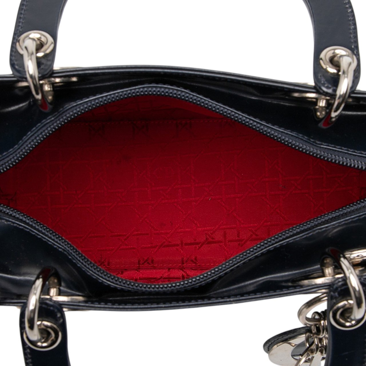 Dior Medium Glazed Calfskin Lady Dior Blauw