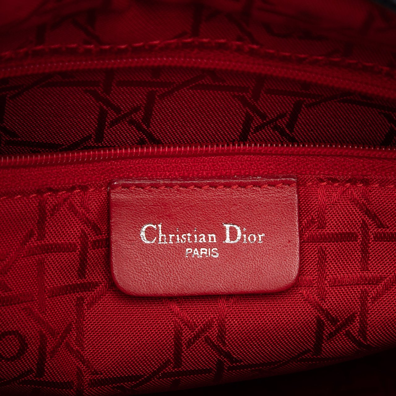 Dior Medium Glazed Calfskin Lady Dior Blauw
