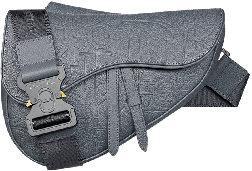 Dior Dior Leather Saddle Bag Grijs