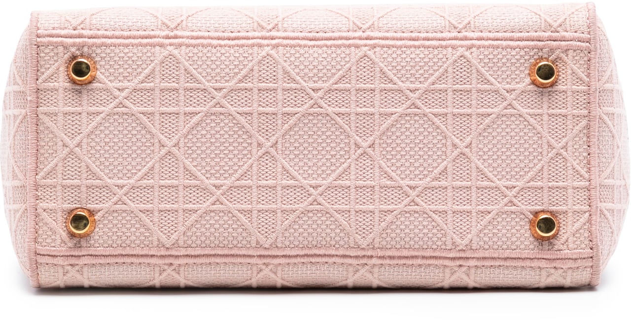 Dior Medium Canvas Cannage Lady D Lite Roze