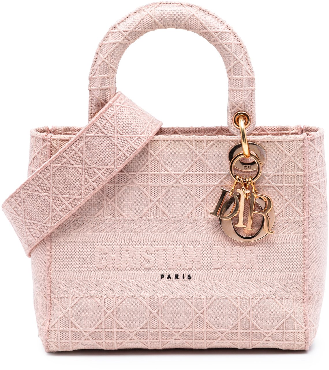 Dior Medium Canvas Cannage Lady D Lite Roze