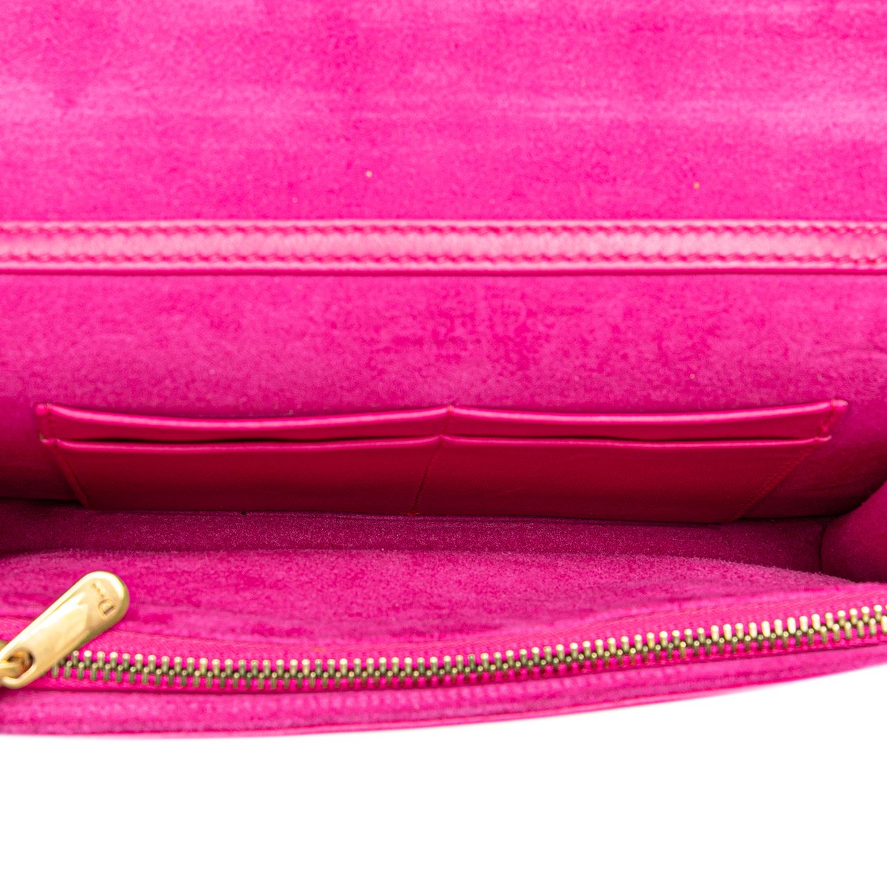 Dior Lambskin Cannage DiorAddict Wallet on Chain Roze