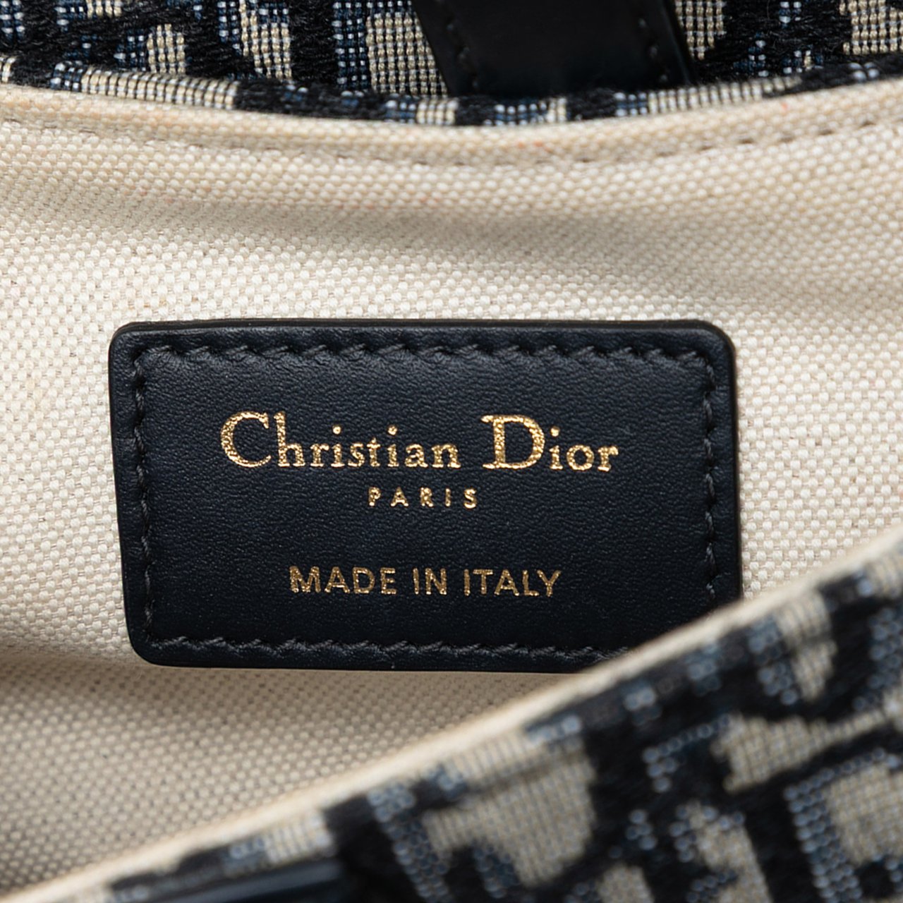 Dior Mini Oblique Canvas Saddle Bag Blauw