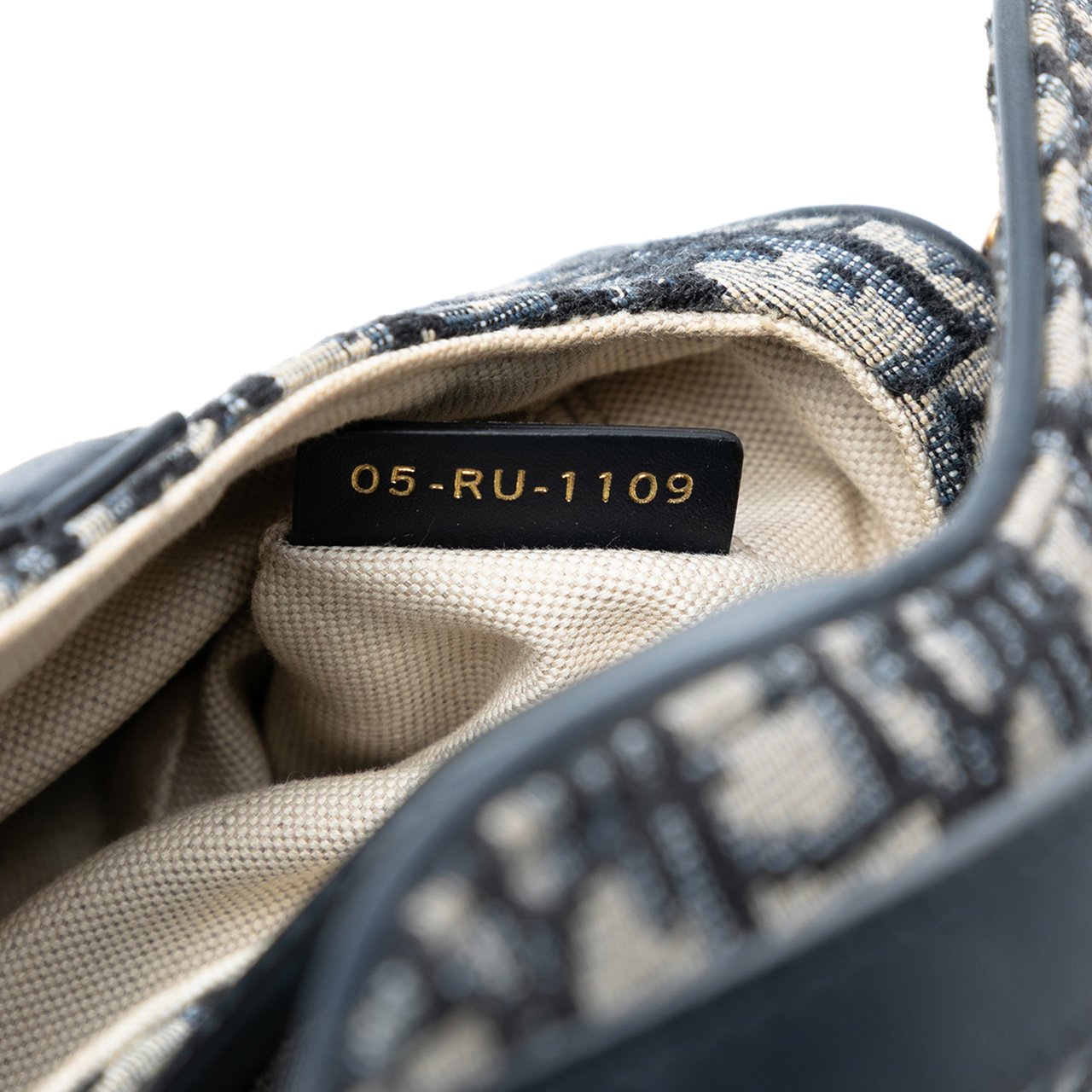 Dior Mini Oblique Canvas Saddle Bag Blauw