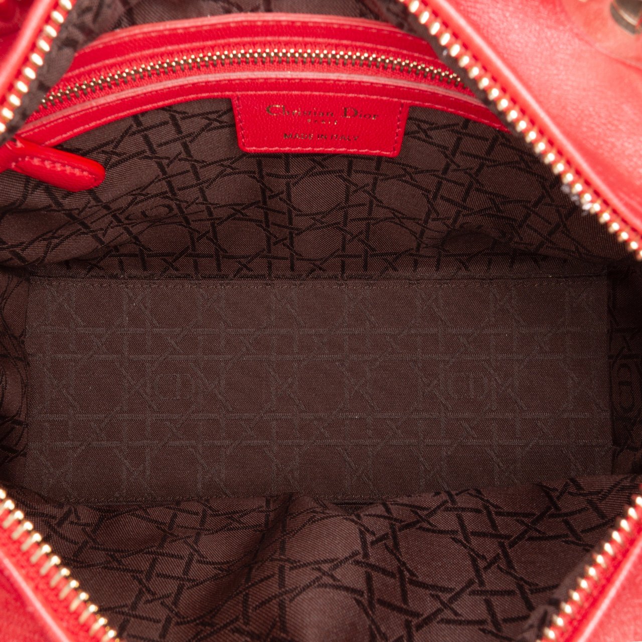 Dior Medium Lambskin Cannage Lady Dior Rood