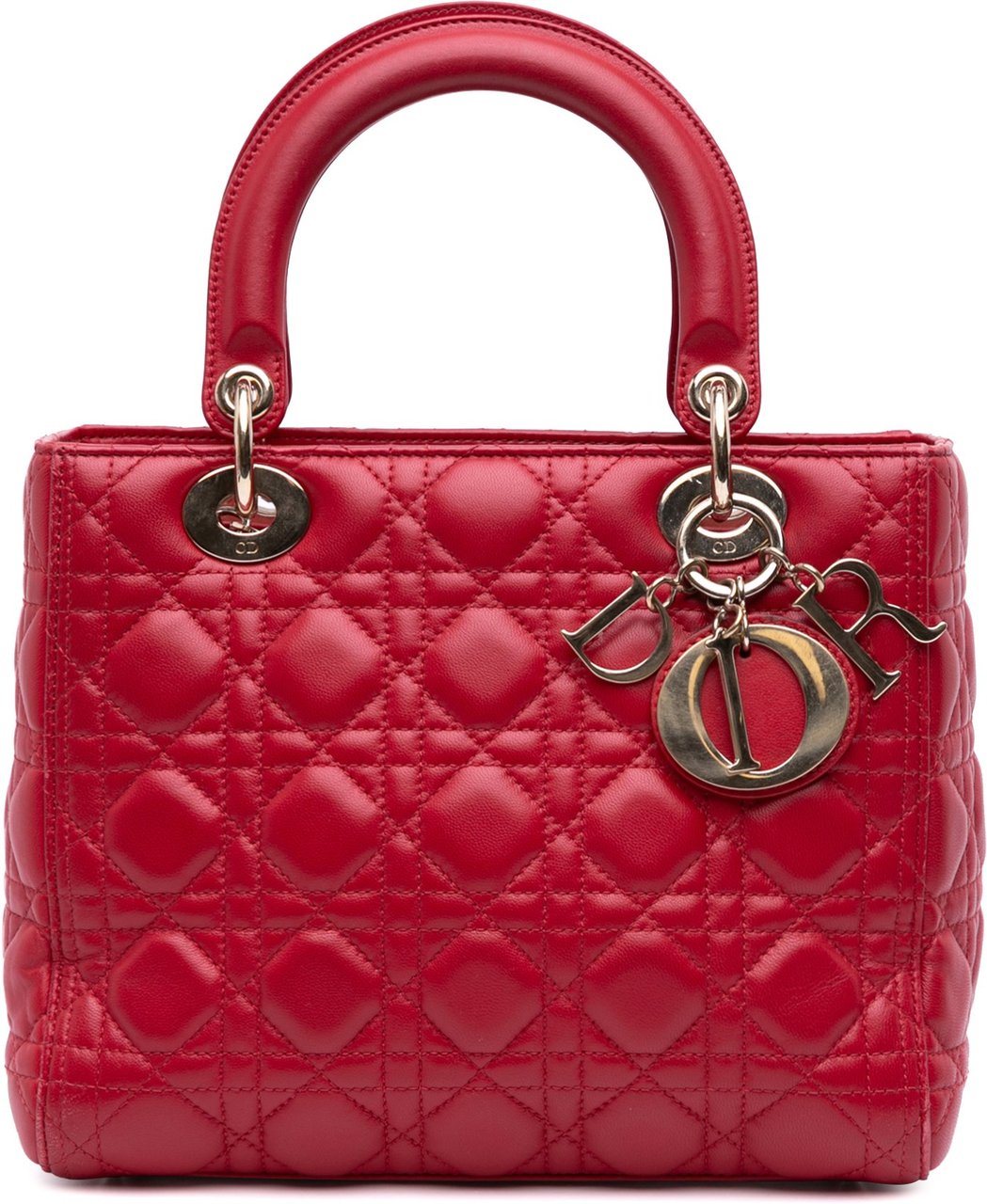 Dior Medium Lambskin Cannage Lady Dior Rood