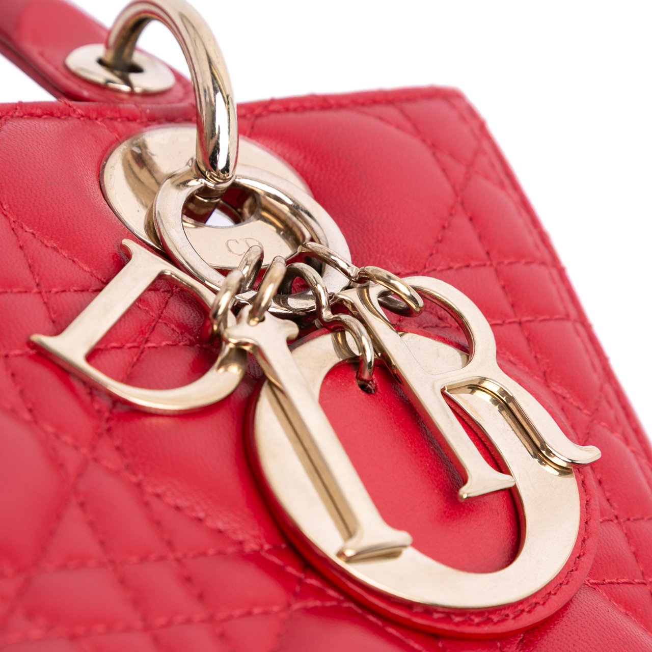 Dior Medium Lambskin Cannage Lady Dior Rood