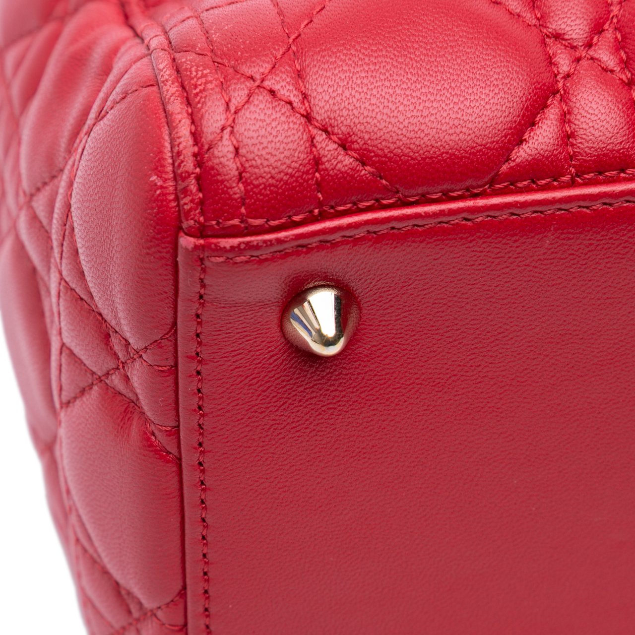 Dior Medium Lambskin Cannage Lady Dior Rood