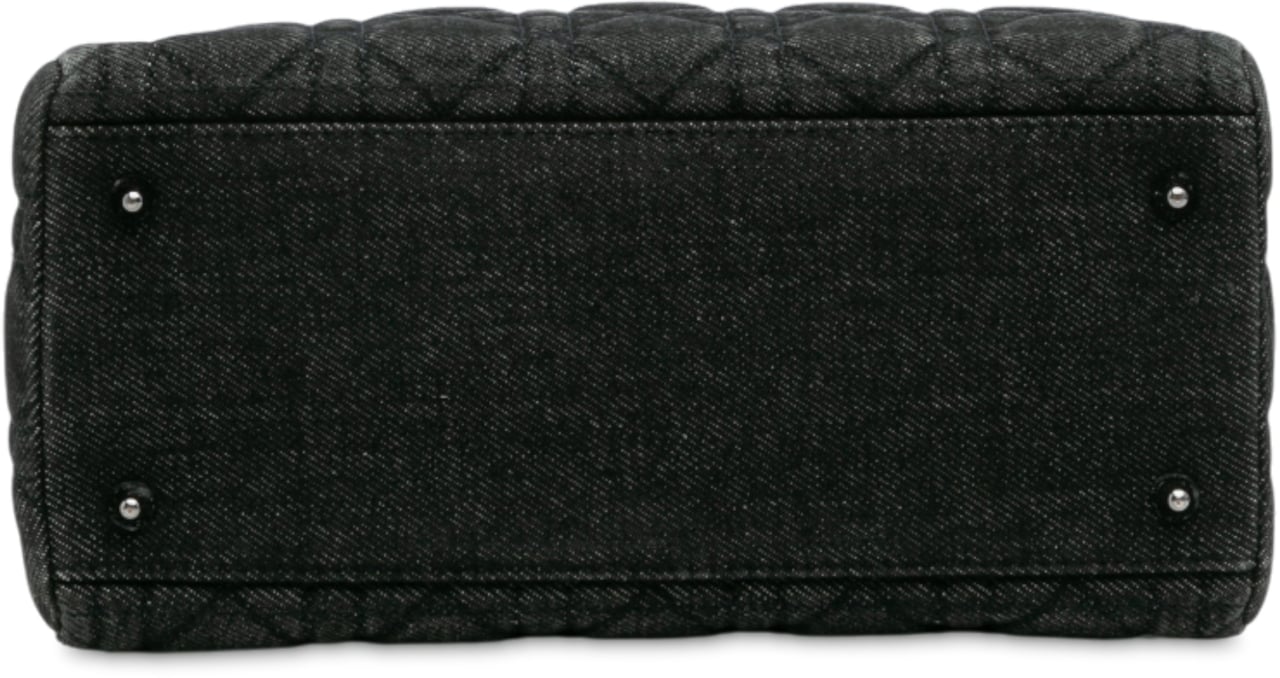 Dior Medium Denim Cannage Lady Dior Zwart