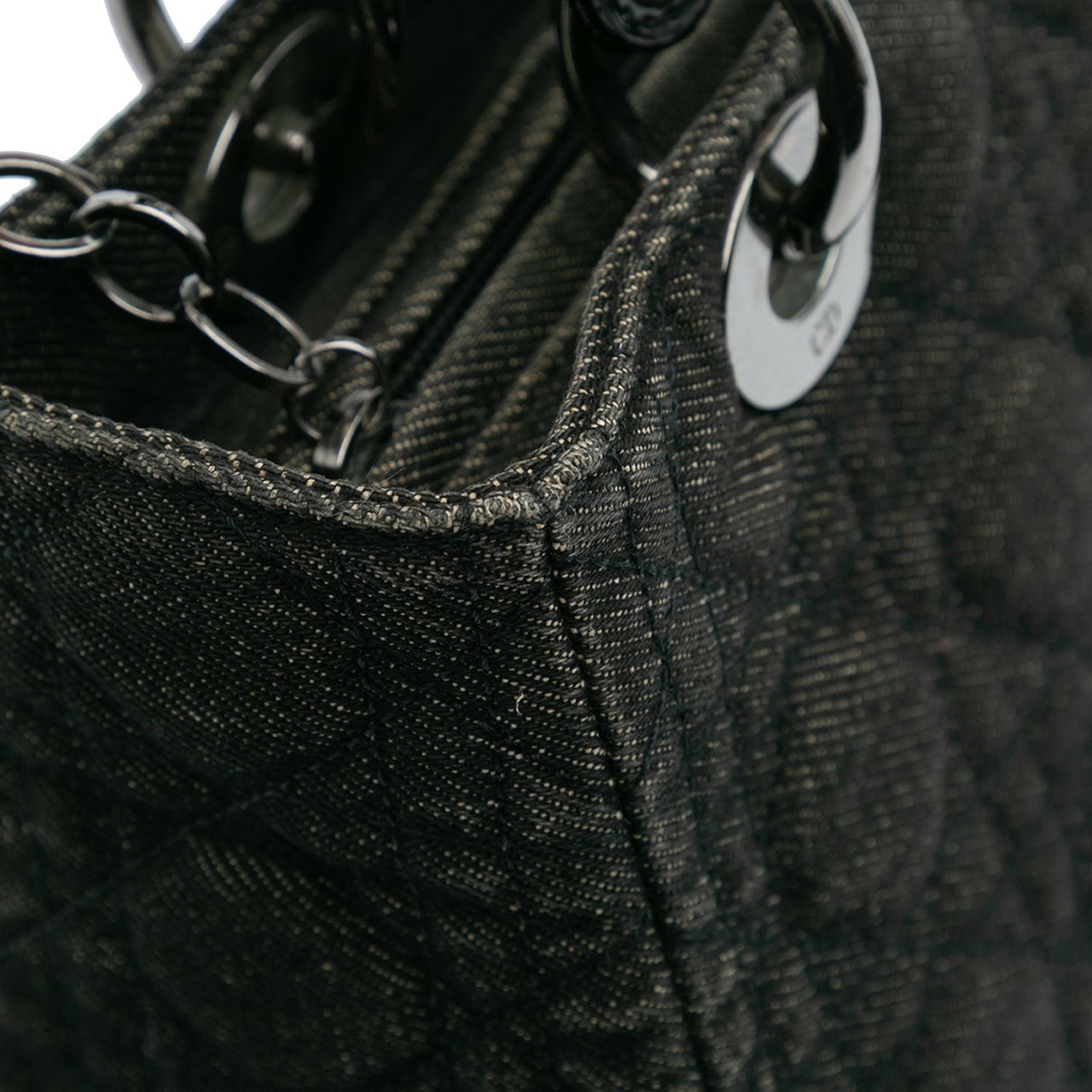 Dior Medium Denim Cannage Lady Dior Zwart