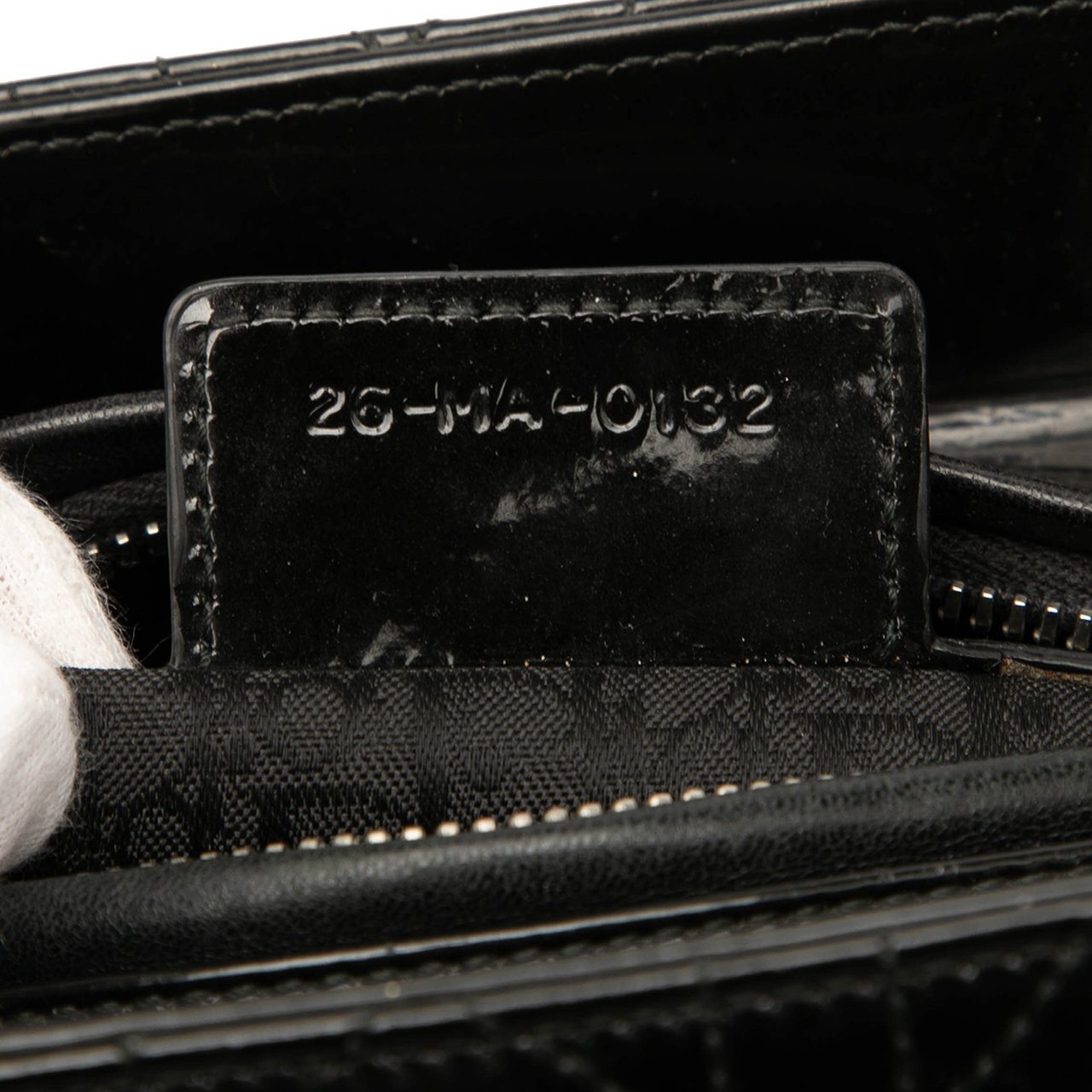 Dior Medium Patent Cannage Lady Dior Zwart