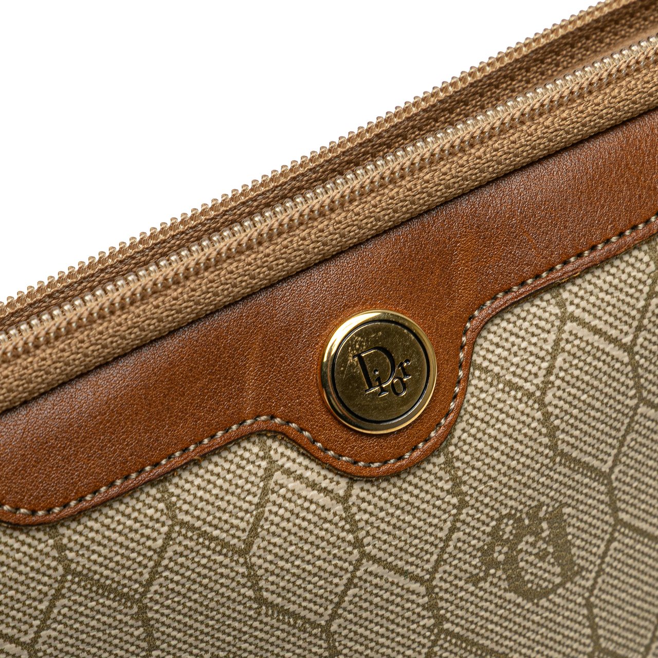 Dior Honeycomb Coated Canvas Clutch Bruin