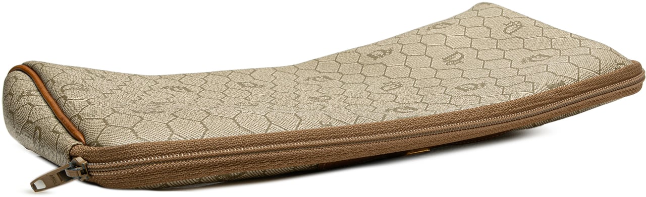 Dior Honeycomb Coated Canvas Clutch Bruin