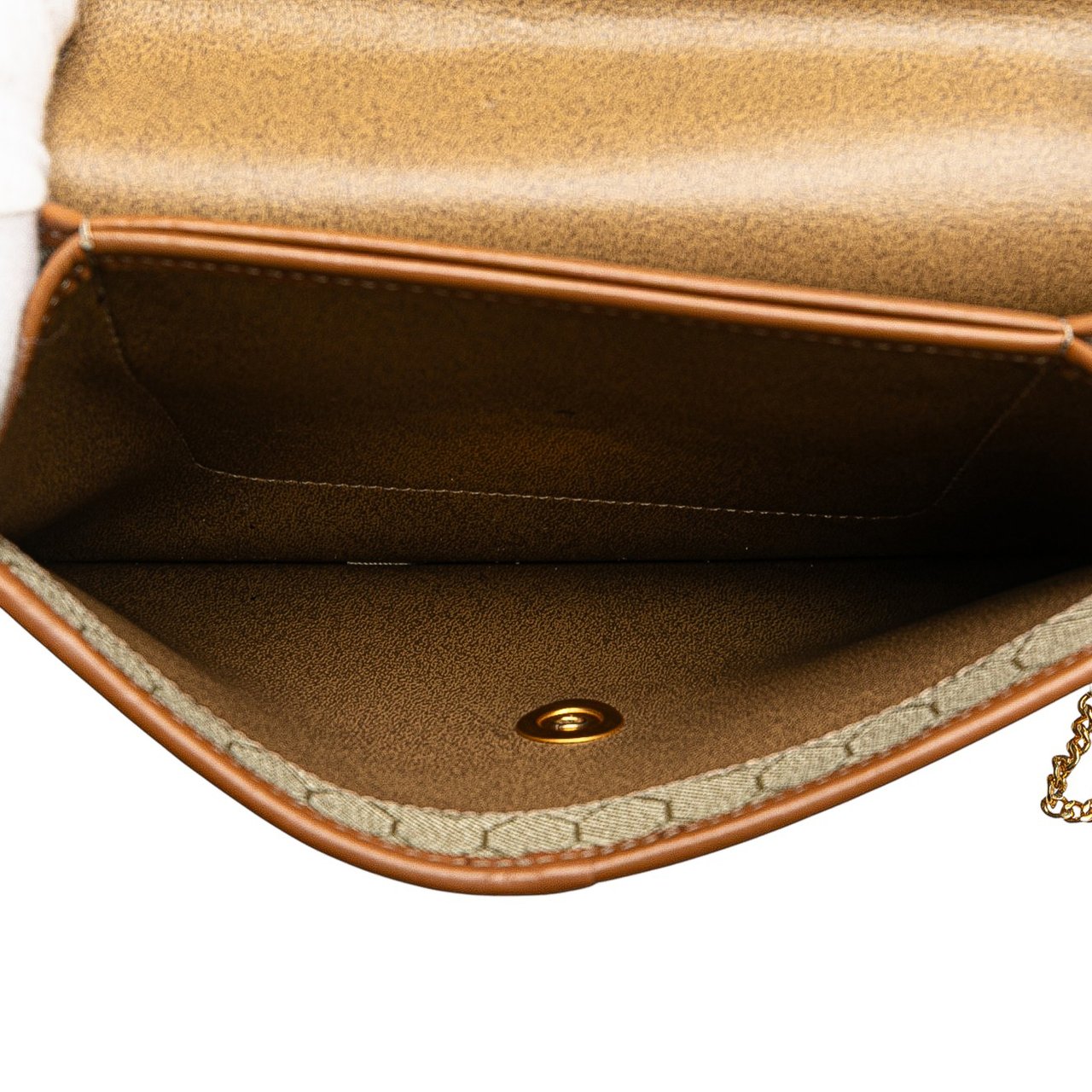 Dior Honeycomb Coated Canvas Chain Shoulder Bag Bruin