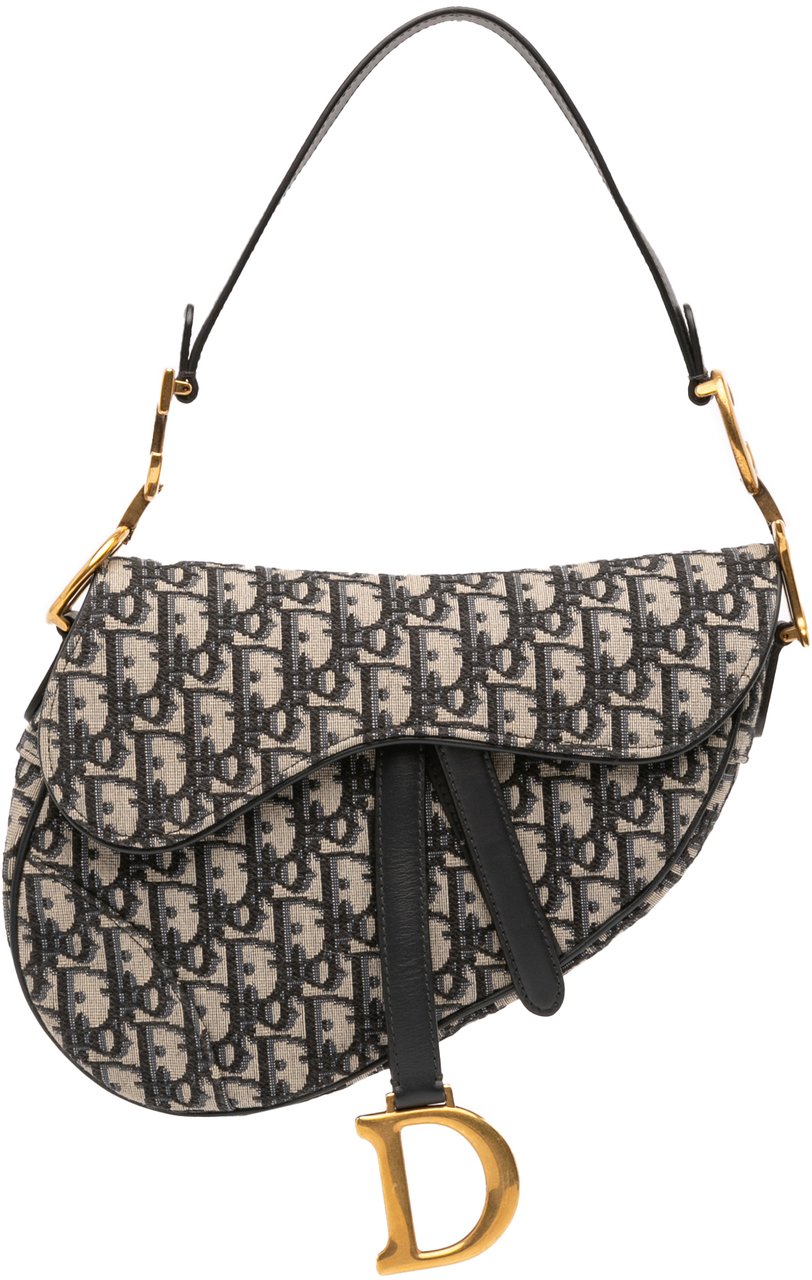 Dior Oblique Canvas Saddle Bag Blauw