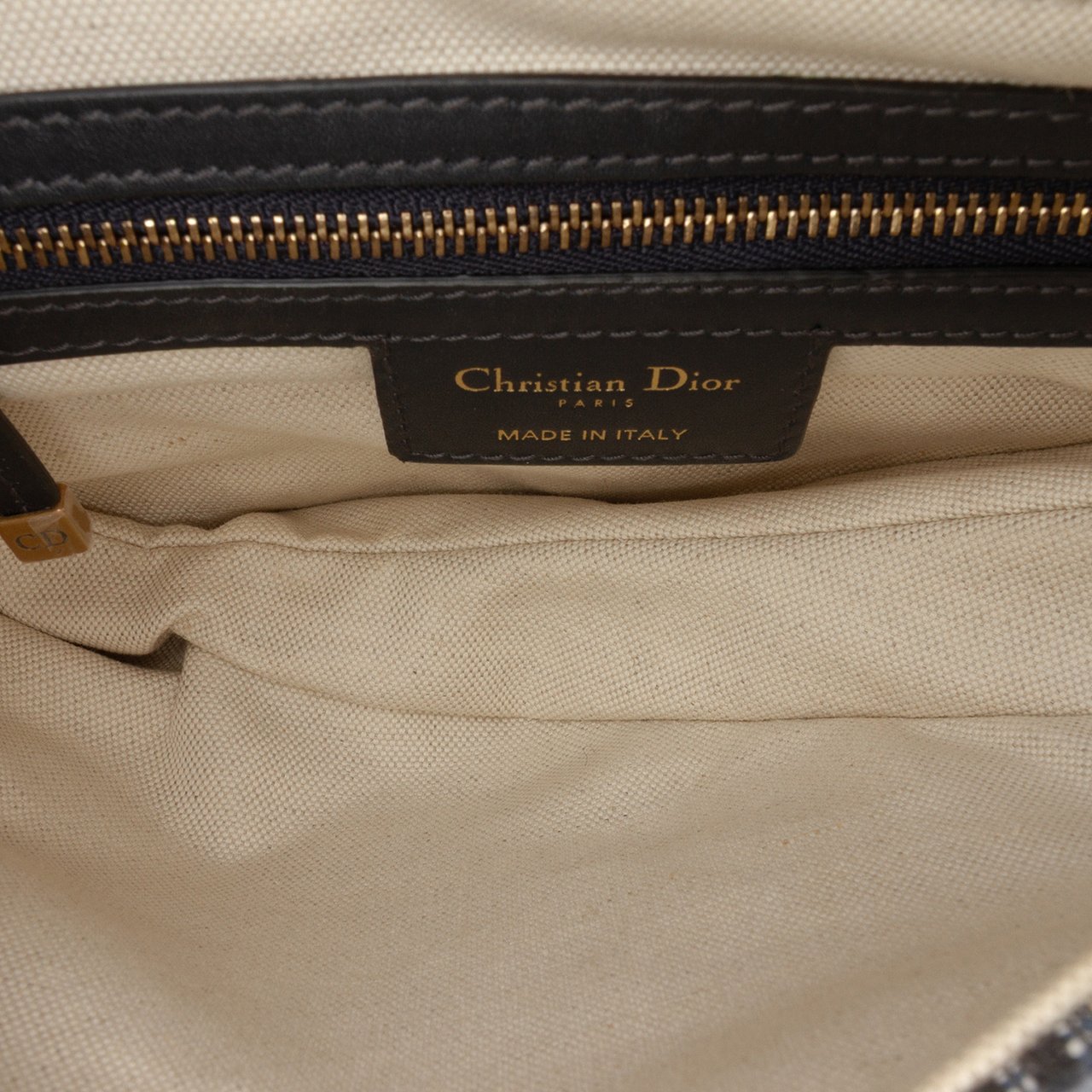 Dior Oblique Canvas Saddle Bag Blauw