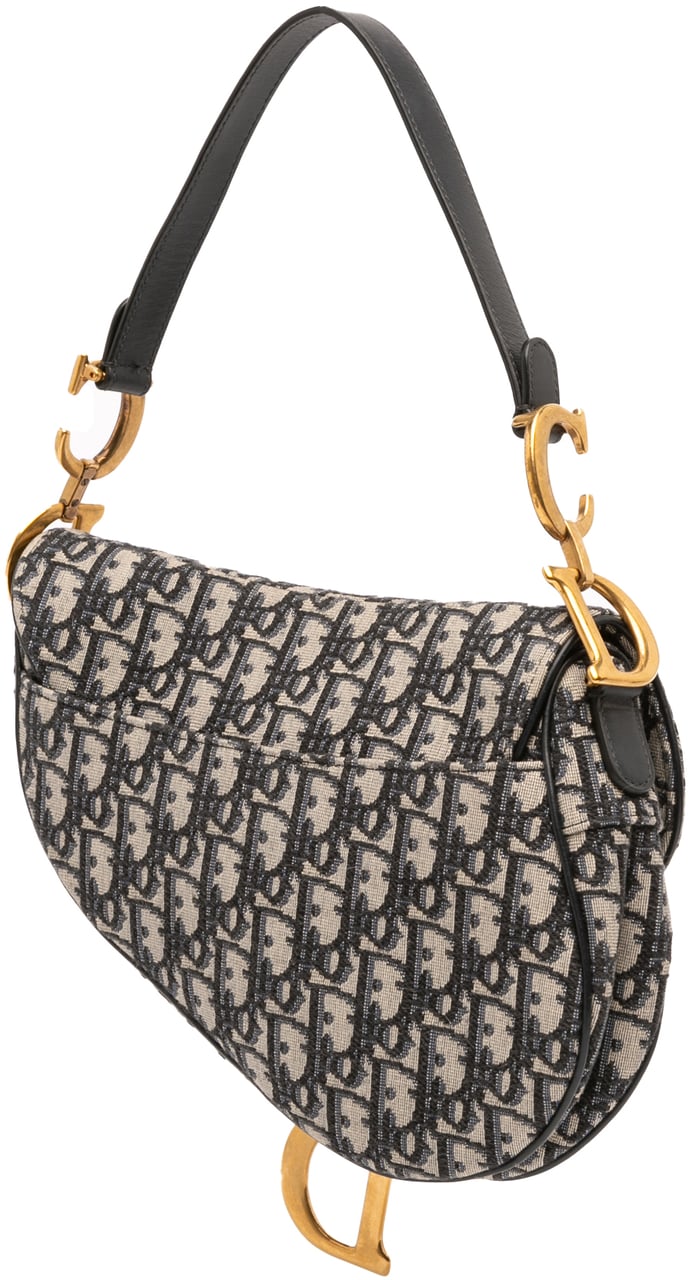 Dior Oblique Canvas Saddle Bag Blauw