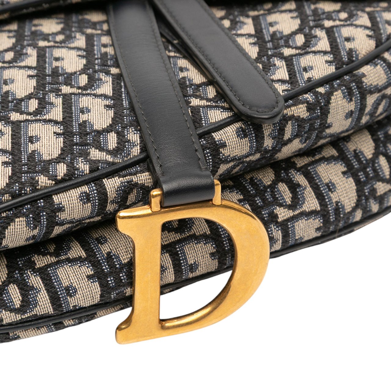 Dior Oblique Canvas Saddle Bag Blauw