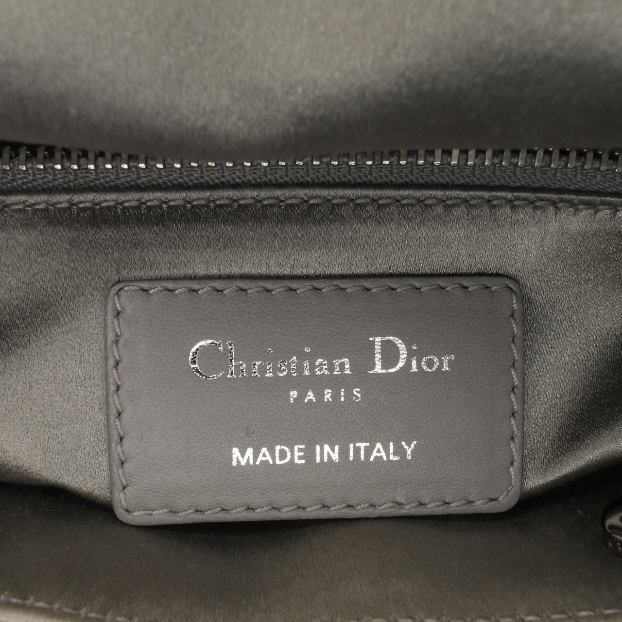 Dior Mini Satin Cannage Strass Crystal Embellished Lady Dior Grijs