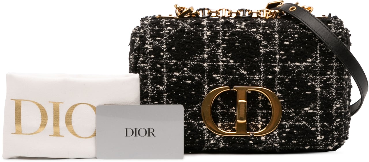 Dior Small Tweed Macrocannage Caro Bag Zwart