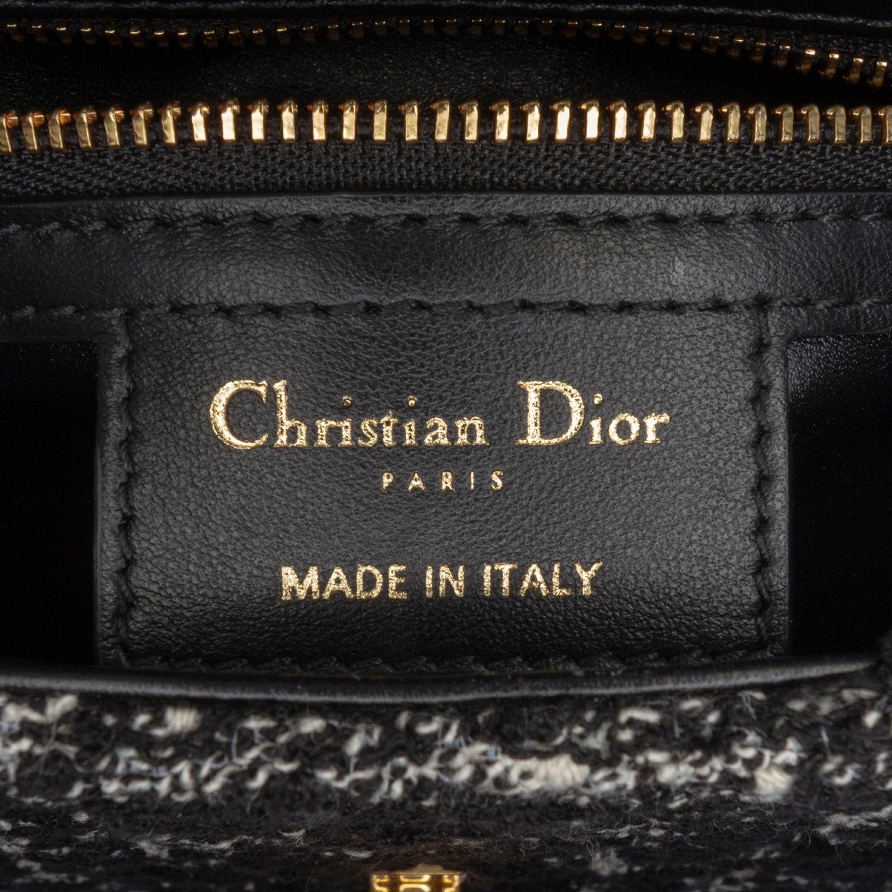 Dior Small Tweed Macrocannage Caro Bag Zwart