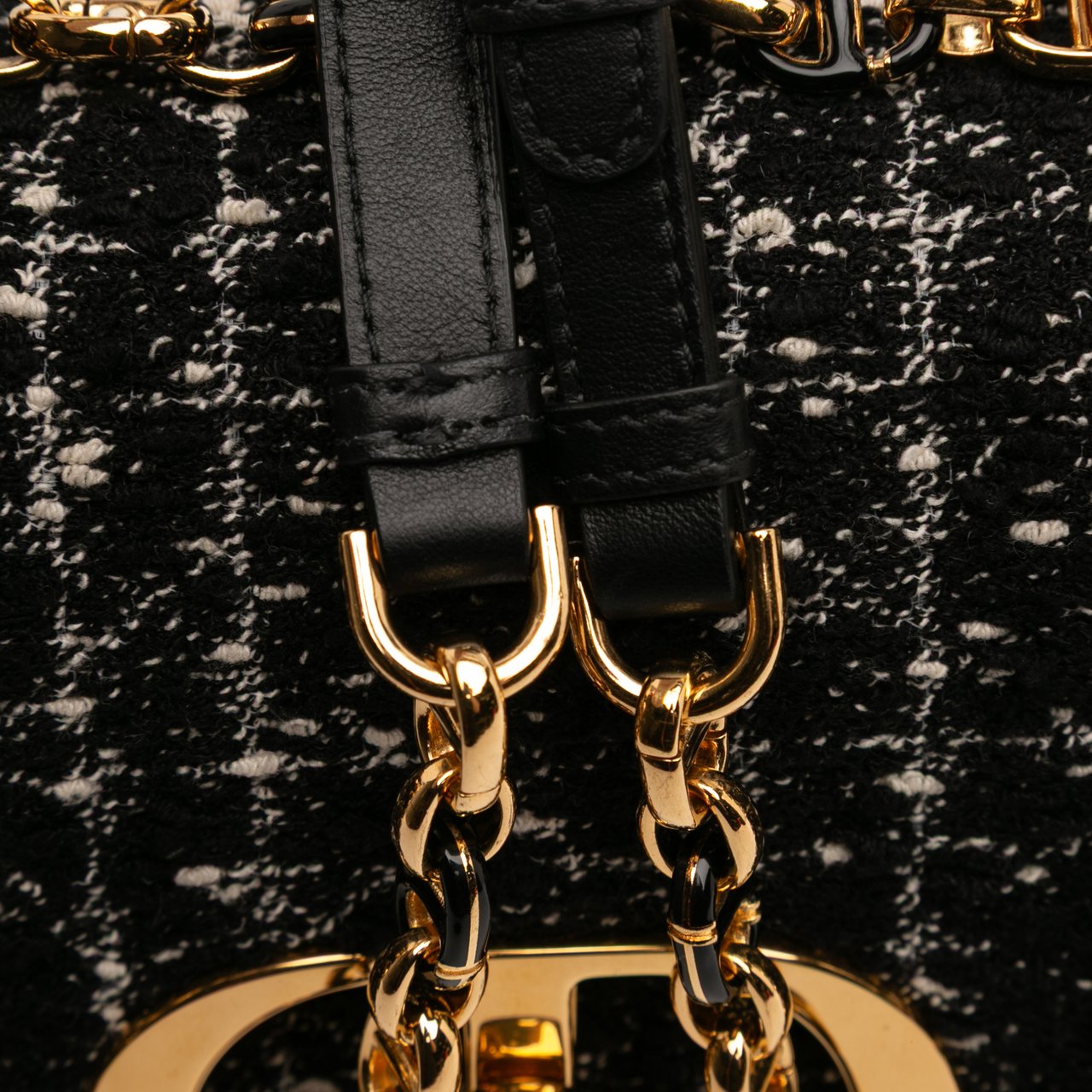 Dior Small Tweed Macrocannage Caro Bag Zwart