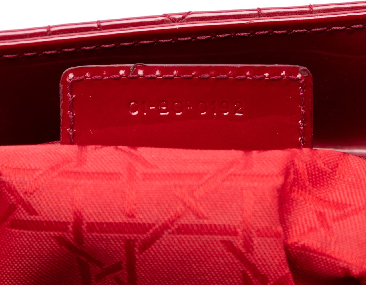 Dior Large Patent Cannage Lady Dior Rood