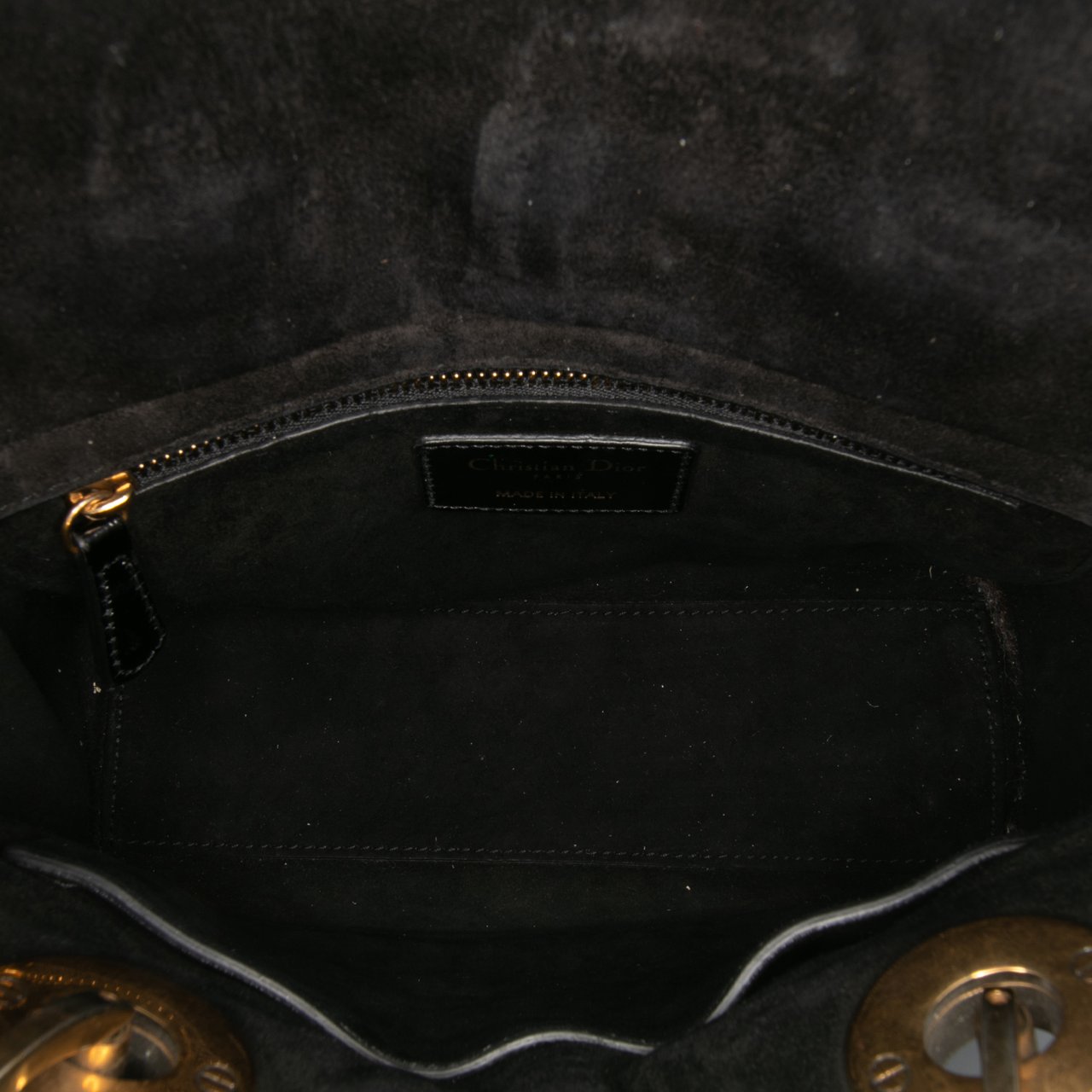 Dior Small Crinkled Patent Cannage My ABCDior Lady Dior Zwart