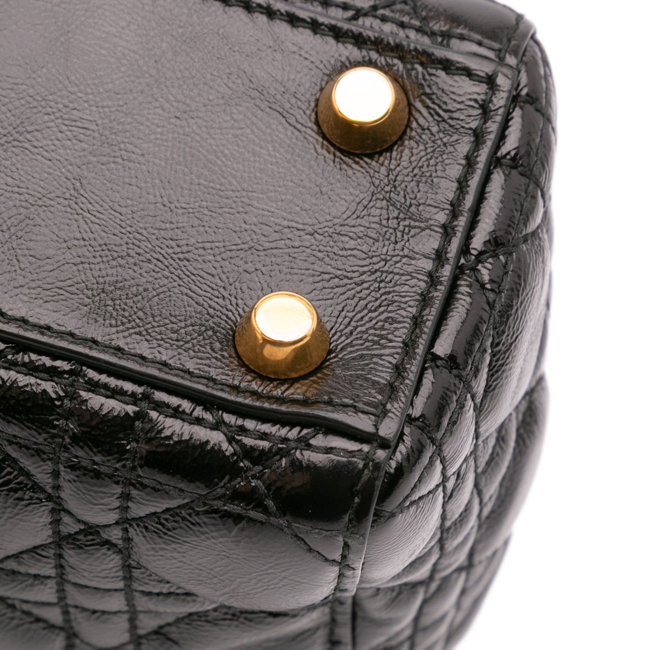 Dior Small Crinkled Patent Cannage My ABCDior Lady Dior Zwart