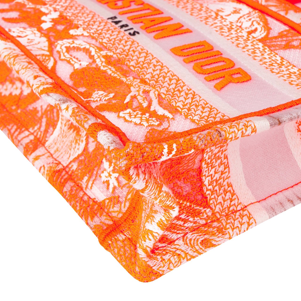Dior Christian Dior Orange Multicolor Oblique Micro Book Tote Handbag Divers