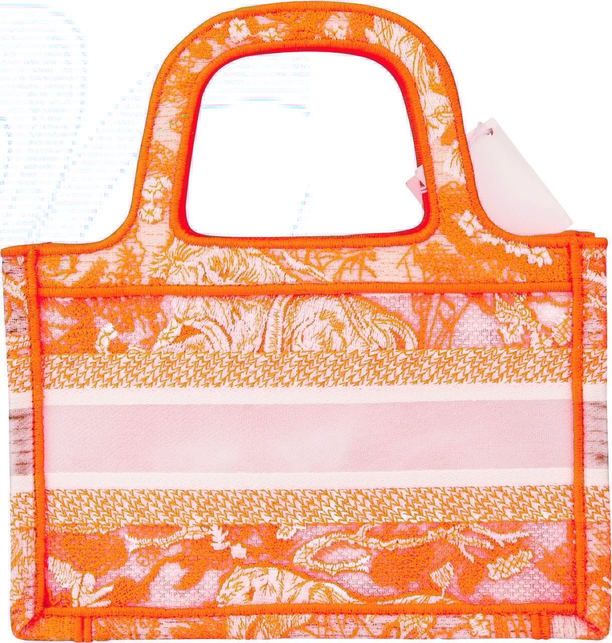 Dior Christian Dior Orange Multicolor Oblique Micro Book Tote Handbag Divers