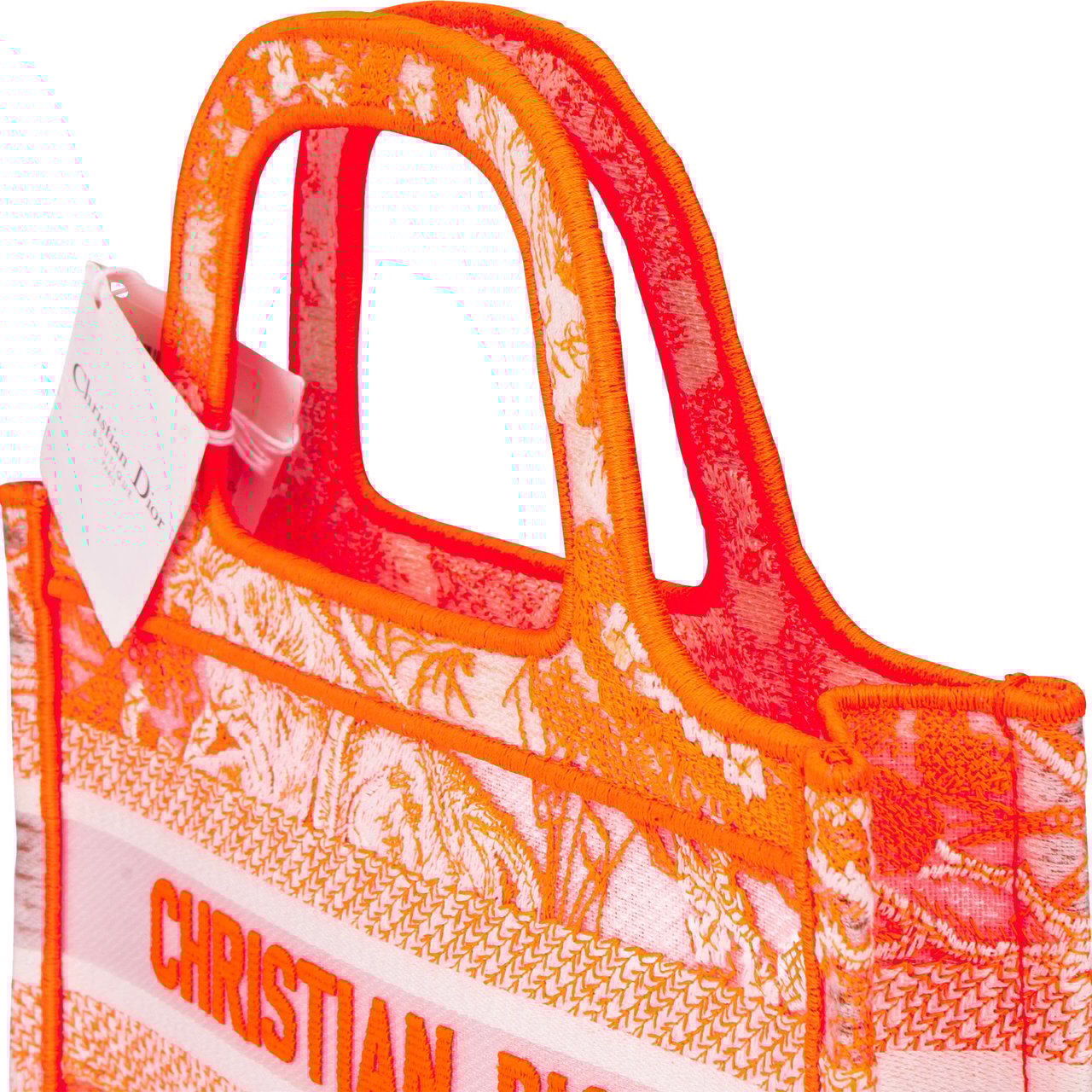 Dior Christian Dior Orange Multicolor Oblique Micro Book Tote Handbag Divers