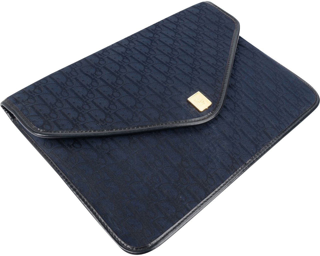 Dior Christian Dior Oblique Trotter Monogram Envelope Clutch Blauw