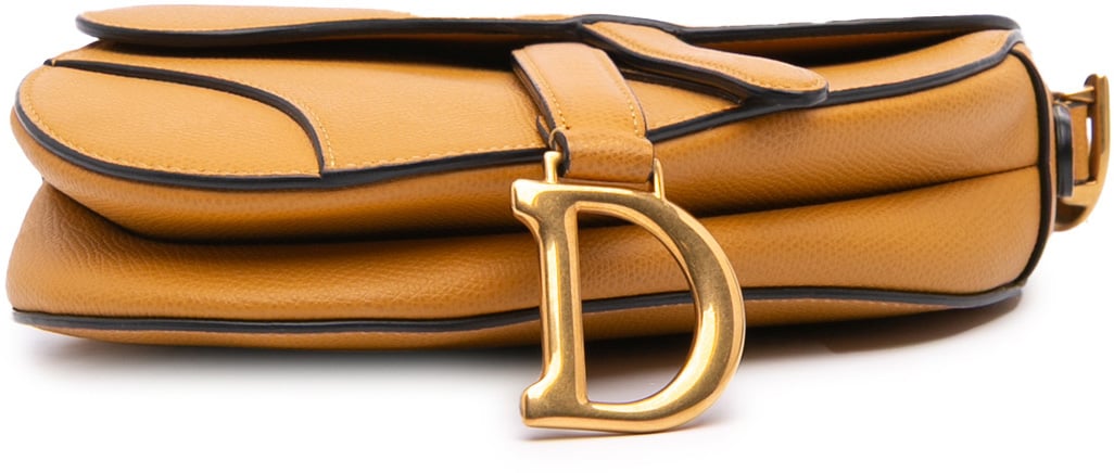 Dior Mini Grained Calfskin Saddle Bag Bruin