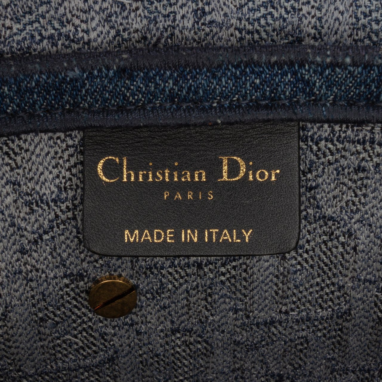 Dior Oblique Denim Embroidered Saddle Bag Blauw