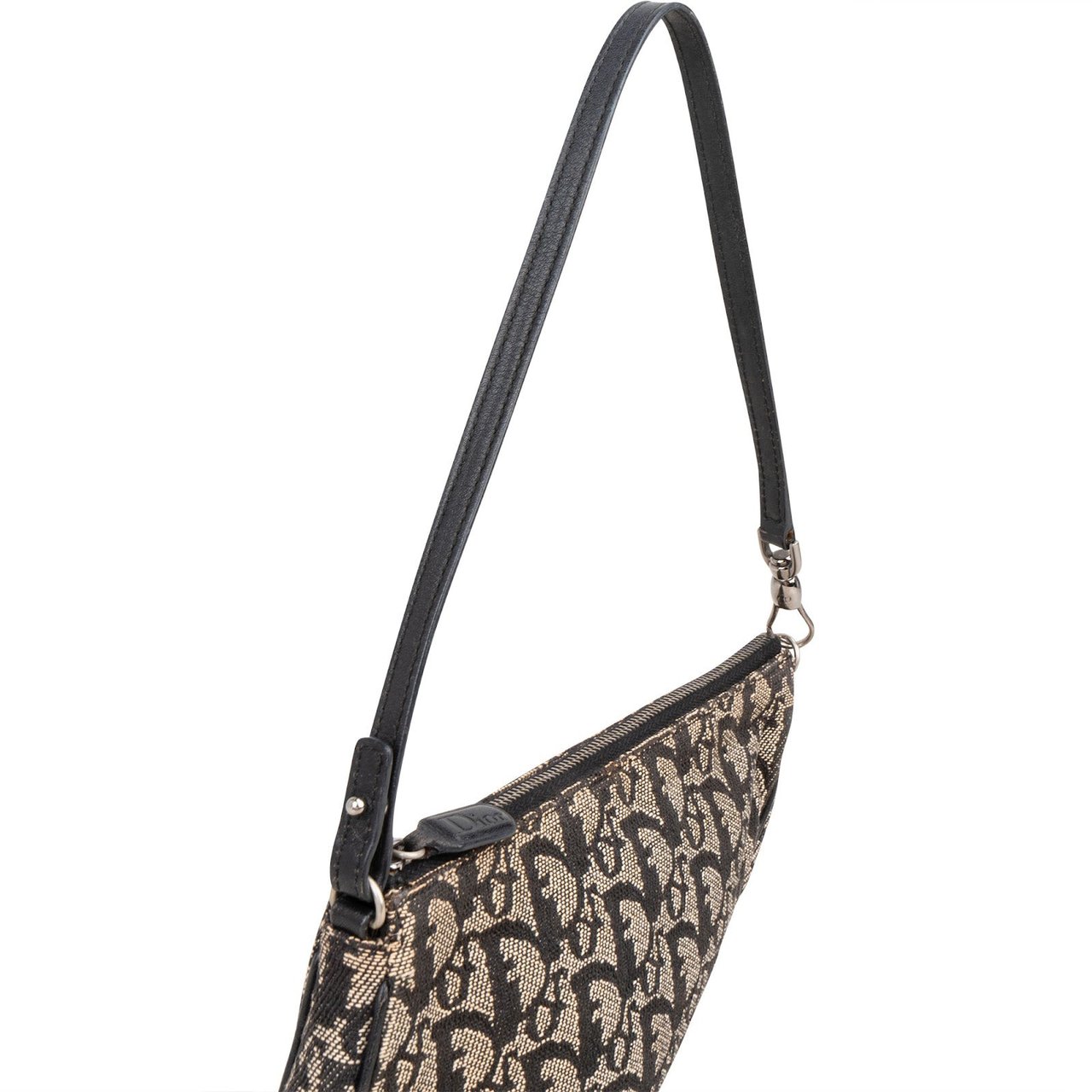 Dior Christian Dior Monogram Trotter Mini Saddle Shoulder Bag Zwart