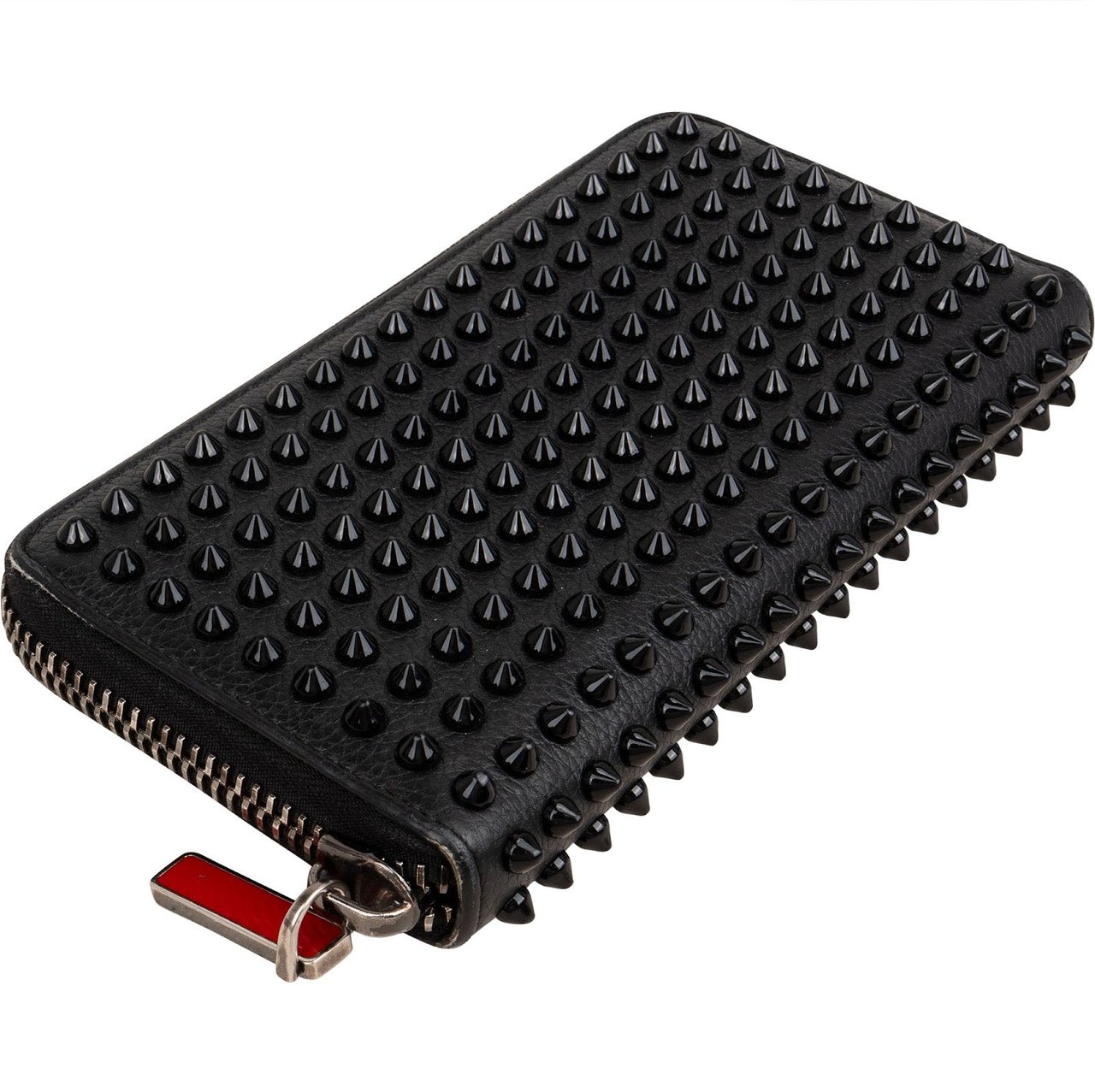 Dior Christian Louboutin Calfskin Panettone Spikes Wallet Zwart