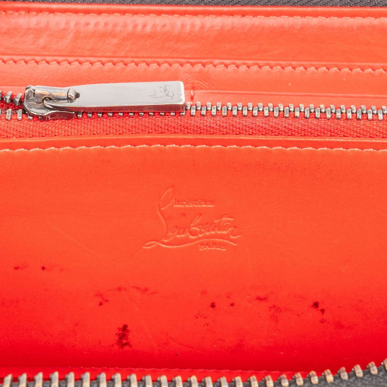 Dior Christian Louboutin Leather Panettone Spikes Wallet Zwart