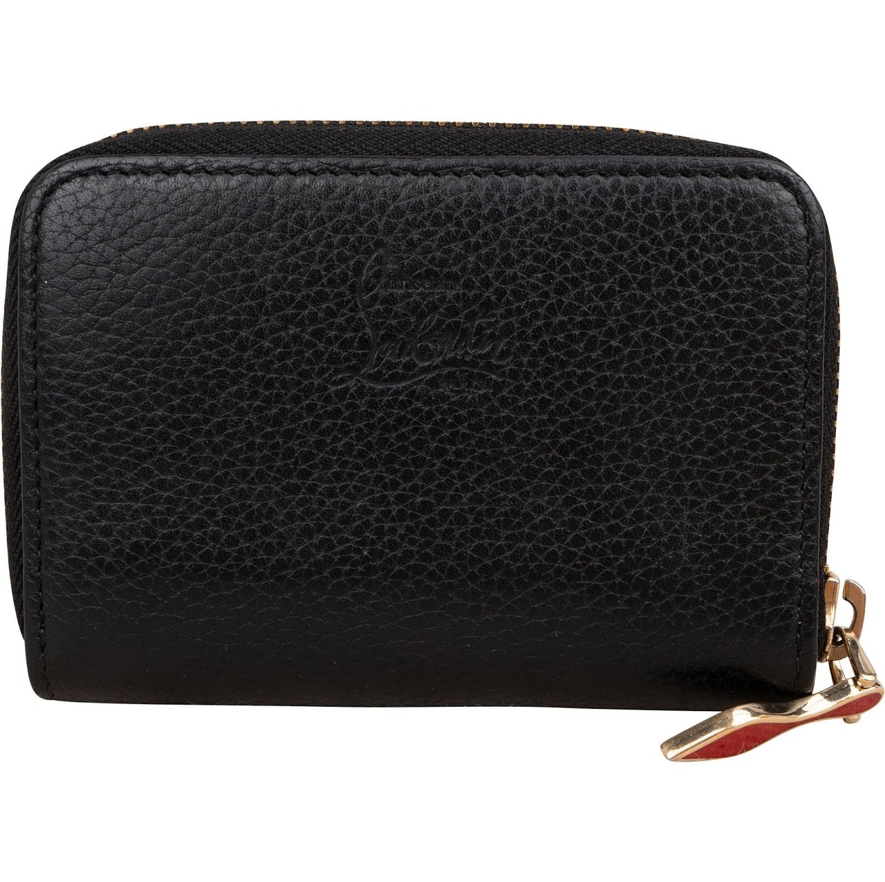 Dior Christian Louboutin Calfskin Panettone Spikes Mini Wallet Zwart