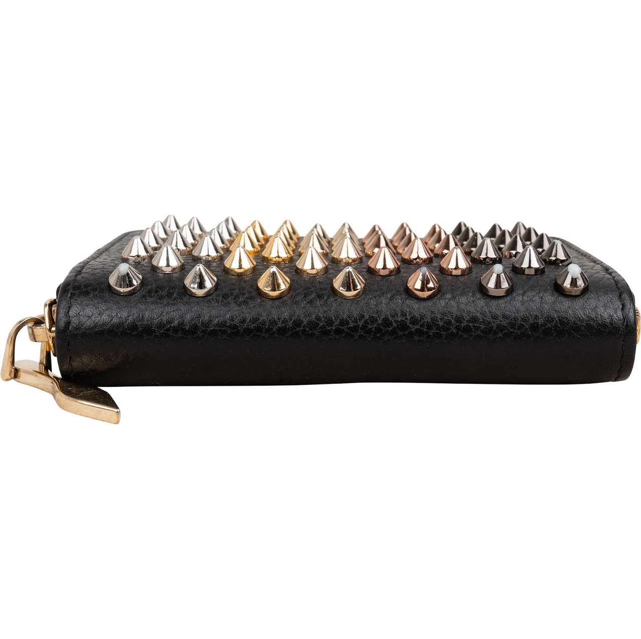 Dior Christian Louboutin Calfskin Panettone Spikes Mini Wallet Zwart