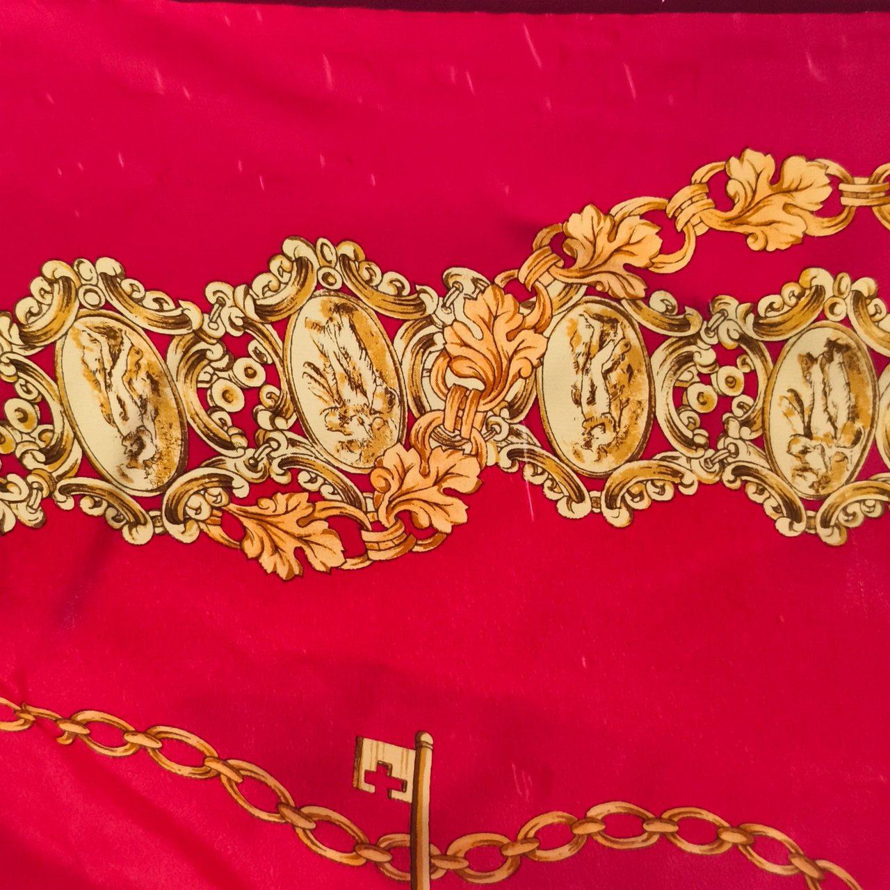 Dior Christian Dior Astrologie Keys Silk Scarf Tuch Rood