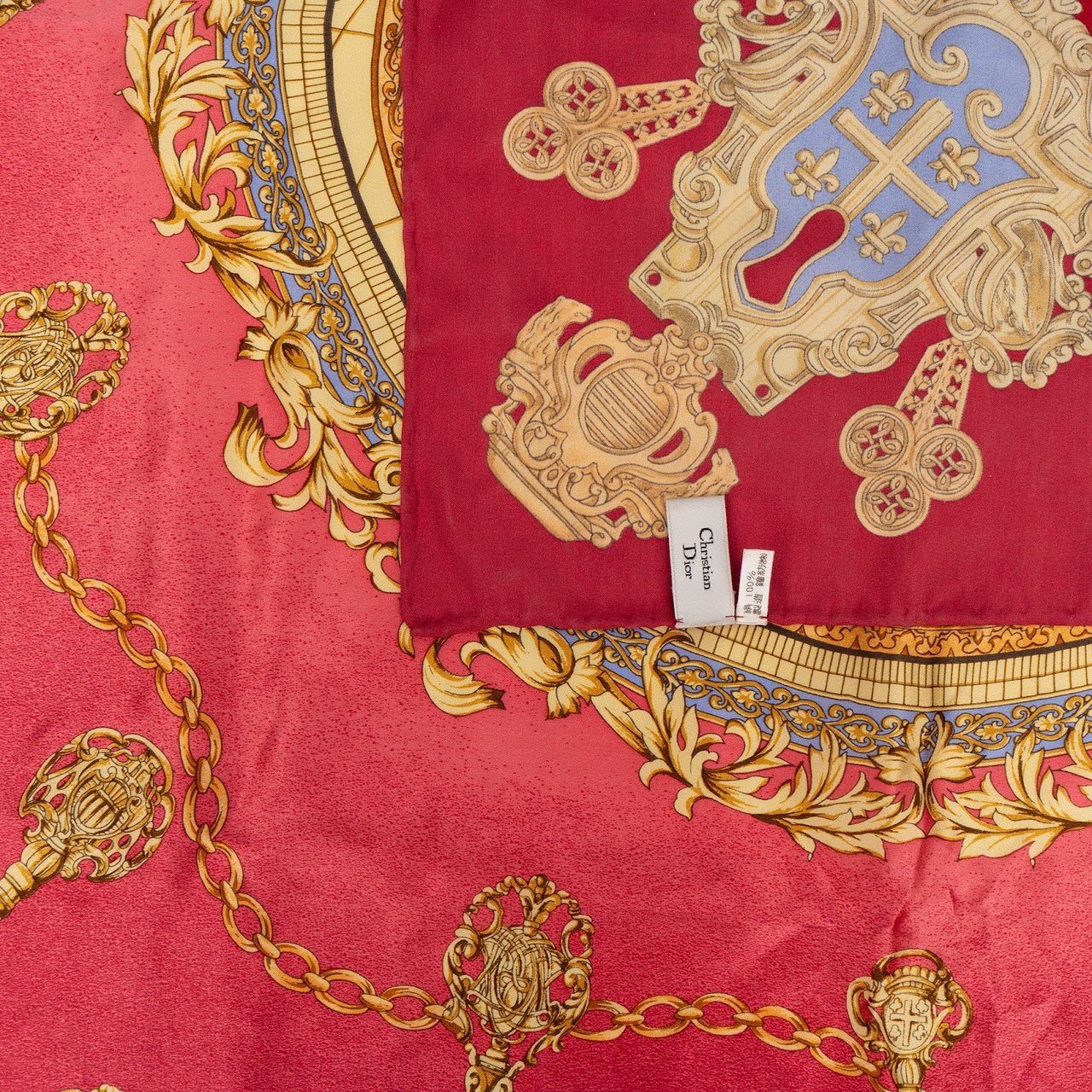 Dior Christian Dior Astrologie Keys Silk Scarf Tuch Rood